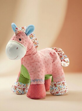 长颈鹿毛绒玩具公仔布艺狗抱枕儿童布艺马玩偶马年吉祥物马上有钱