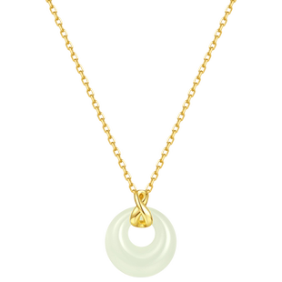 宫主长久平安扣项链圆满和田玉银项链女国风轻奢礼物