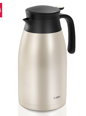 得力LL103保温壶2L金色1个)304不锈钢办公民宿商家用热水暖瓶保冷