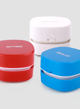 可得优XQ-01桌面清洁吸尘器 电动蓝色吸橡皮屑便携清理神器屑渣器