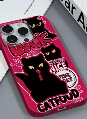 小众猫咪适用于苹果16PRO/13情侣高级感学生安卓华为NOVA12小米15VIVOY300PRO红米K60ULTRA三星A14菲林壳硬壳