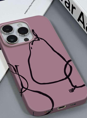 涂鸦紫色适用于苹果16/15可爱个性安卓OPPOrealmeV25IQOOZ8XVIVOY78红米NOTE13RPRO一加9R光面菲林硬壳手机壳