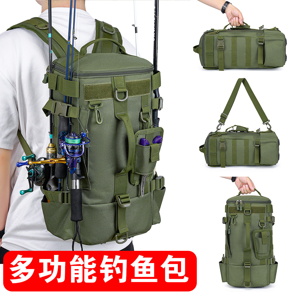 路亚包多功能腰包双单肩背包钓鱼斜挎包渔具竿包垂钓收纳包装备