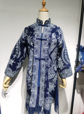 蜡染衣服定制苗王衣盛装民族活动芦笙会结婚服装风衣男女同款包邮
