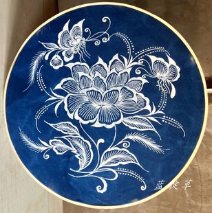 蜡染装 饰定制各种蜡染图案加工纯手工植物染靛蓝板蓝根染色定做