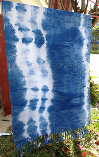 扎染围巾蓝染植物染板蓝根围巾定制各种扎染蜡染围巾面料定制