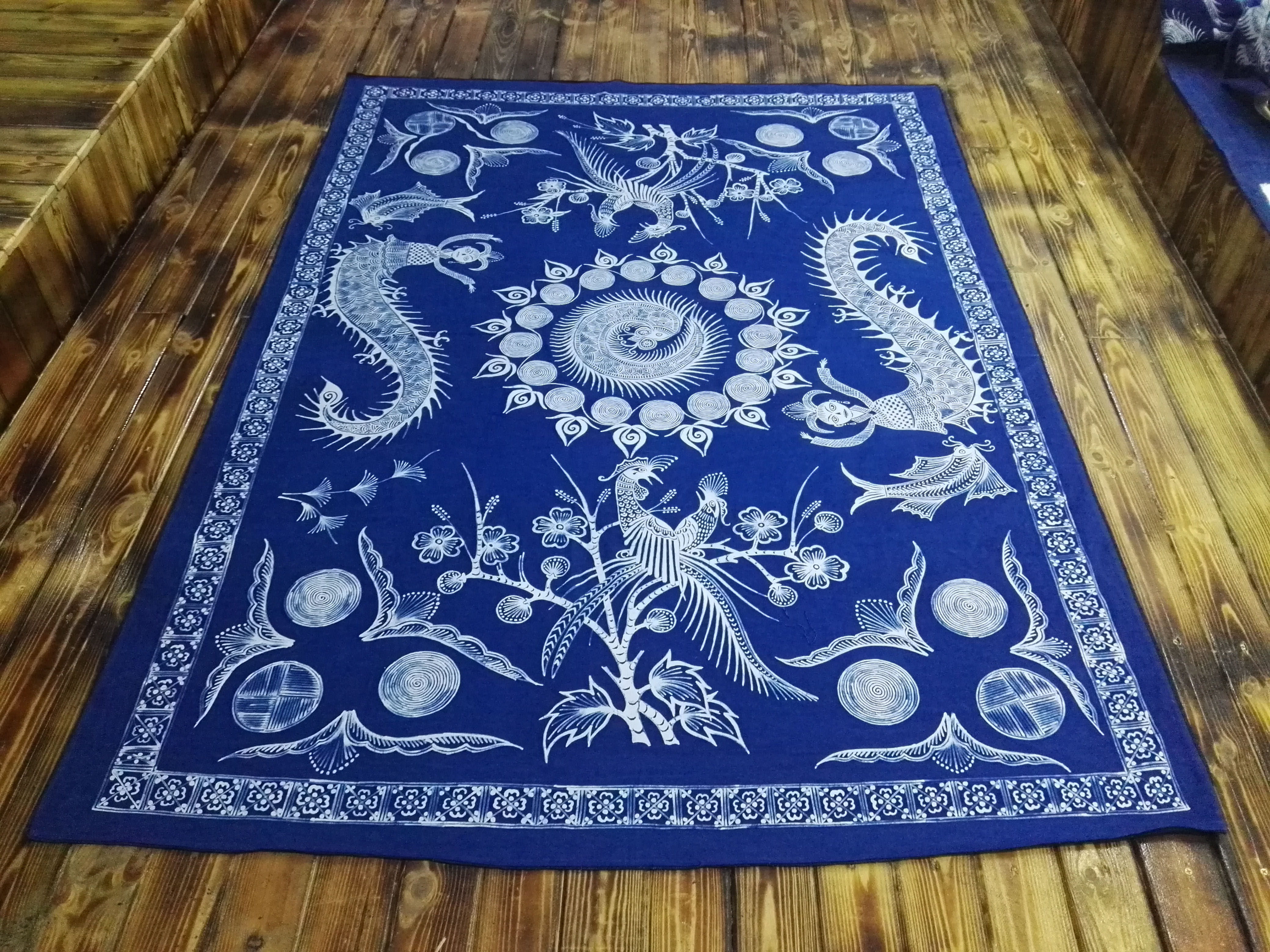 蜡染桌布贵州蜡染丹寨蜡染植物染承接蜡染发源地成活体验民族风情