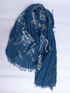 丹寨蜡染围巾定制贵州特色蓝染围巾板蓝根植物染草木染礼品定做