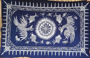 蜡染布艺贵州蜡染丹寨蜡染桌旗茶旗桌布抱枕围巾加工定制培训体验