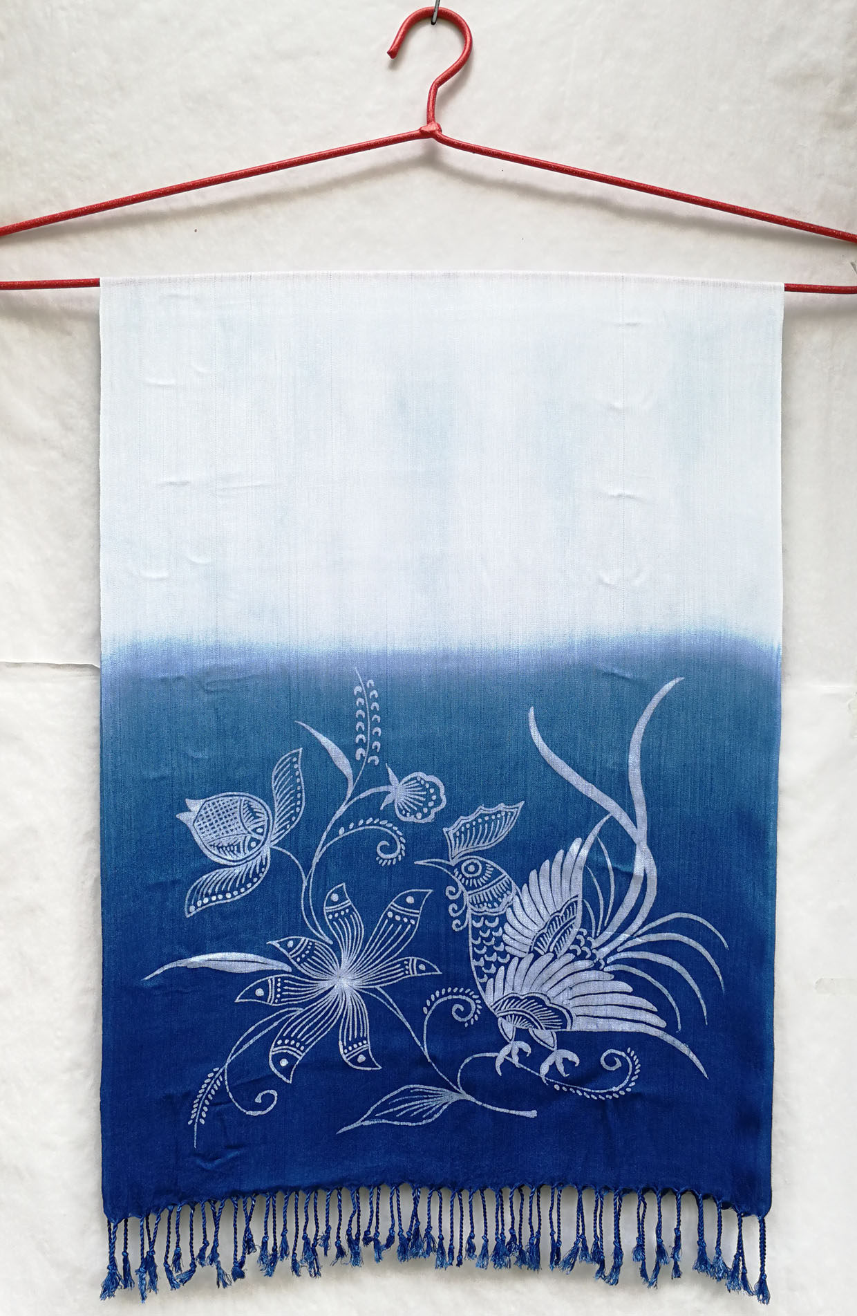 贵州丹寨苗族蜡染围巾定制冬款厚棉非遗礼物带礼盒蓝靛草植物染