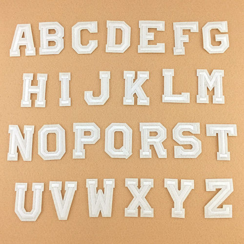 字母布贴补丁贴贴布衣服白色