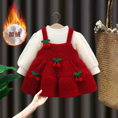 一周岁女宝宝礼服女童加绒连衣裙