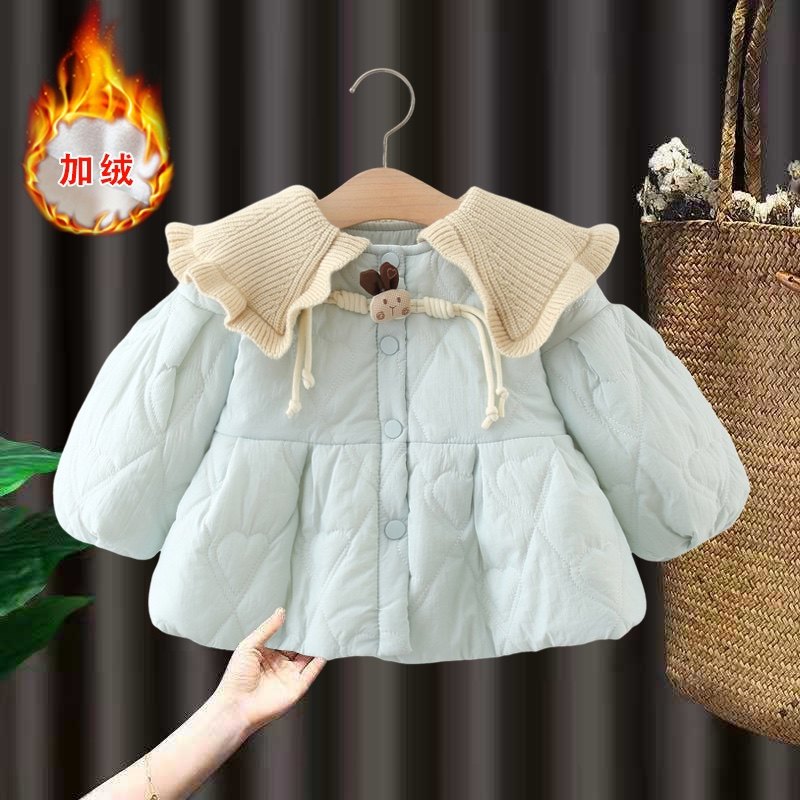 女童棉袄2025新款冬装女宝宝加绒棉衣棉服可爱冬天婴儿童加厚外套