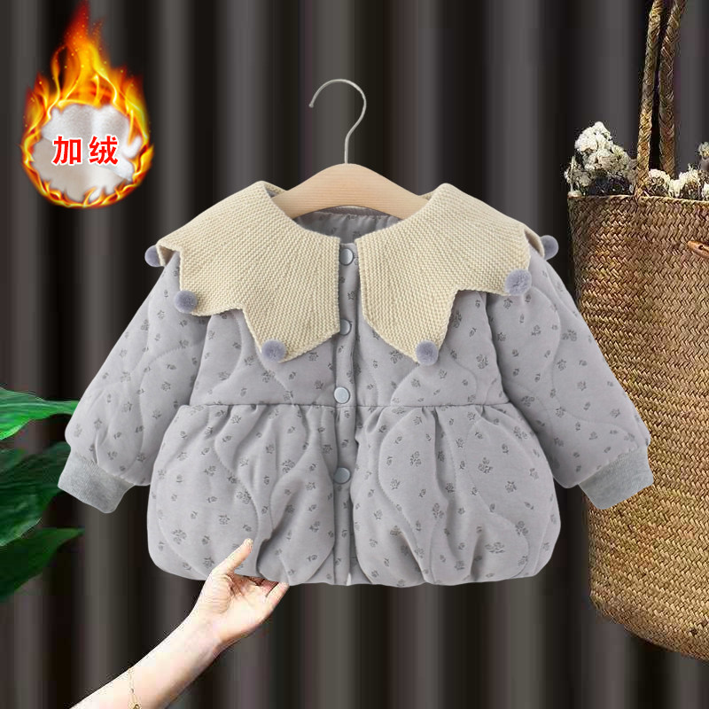 女童加绒棉服女孩加厚外套2025洋气宝宝冬季碎花棉袄婴儿冬装棉衣,童装/婴儿装/亲子装,棉袄/棉服,淘宝优惠券,粉丝福利购,淘宝优惠卷