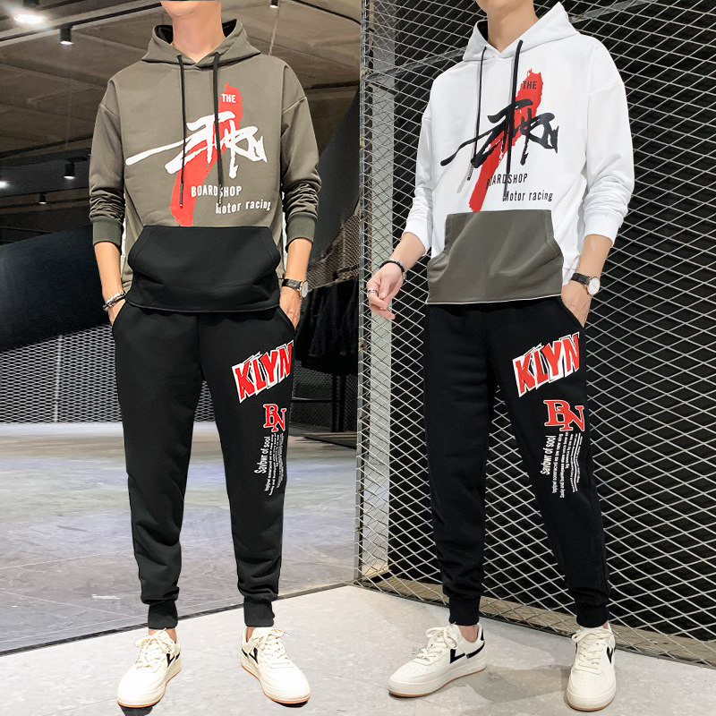 男士休闲运动套装连帽卫衣套装帅气一套搭配潮A074—TZ810-P65图片