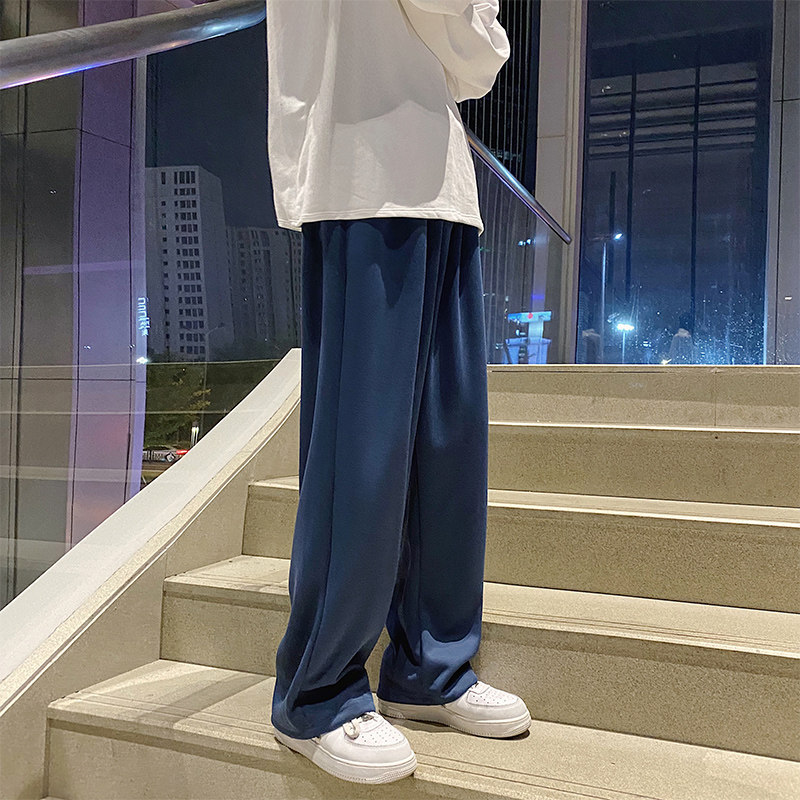 蓝竖条秋季裤子男潮流时尚休闲长裤A210—图片