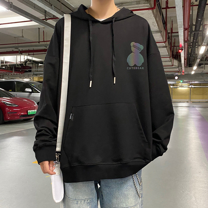 港风秋季连帽卫衣男潮流时尚套头卡通印花卫衣A074-WY30-P60,男装卫衣,星座210-1