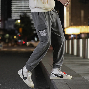 1夜景秋季裤子男双面泥料韩版时尚潮流运动卫裤男A074-K666-P50