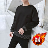 长袖t恤男加绒宽松卫衣青少年慵懒风chic圆领上衣A64-1-P40，男装卫衣，星座210-1