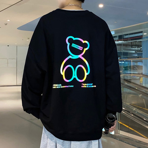 秋季港风卫衣男套头新款夜光反光小熊卫衣A074-WY20-P50控68图片