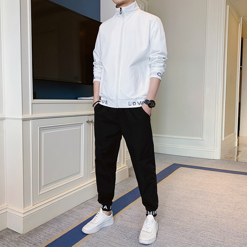 休闲运动套装男士秋季套装开衫宽松2021新款男装韩版A074-TZ7105,男装卫衣,星座210-1