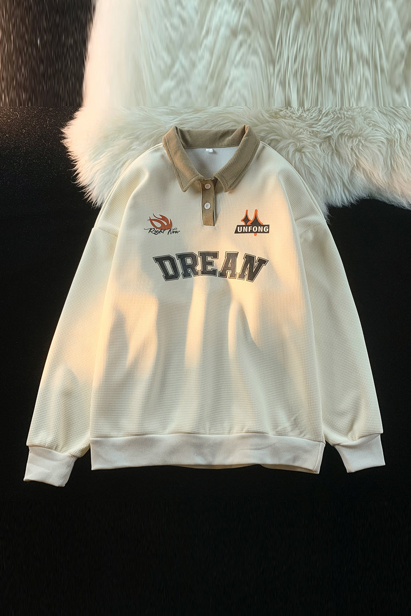 2024春季翻领卫衣男港风时尚休闲上衣潮流衣服A210-WY5302-P45,男装卫衣,星座210-1