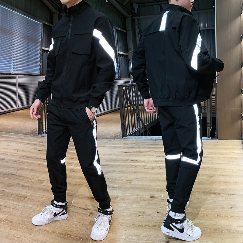 2021运动套装男新款夹克跑步休闲运动服套装外套长裤TZ9385图片
