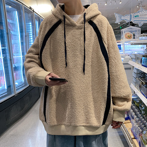 上衣男潮流宽松加厚羊羔毛外套港风休闲百搭帅气卫衣W9301-P58