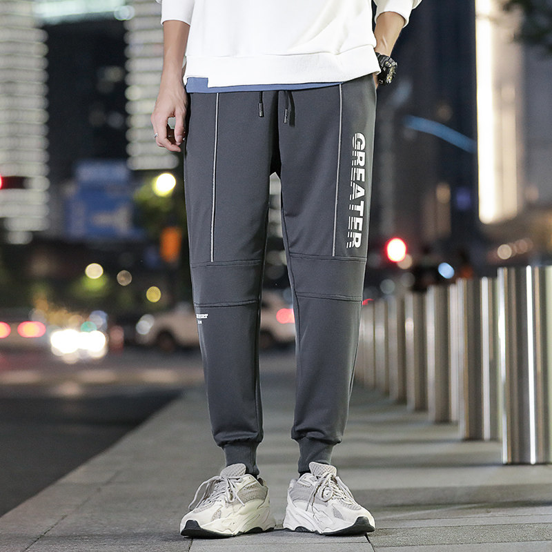 3夜景青少年时尚休闲裤男潮流韩版运动卫裤长裤A074图片