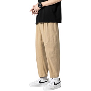 夏秋季薄款百搭棉麻工装休闲九分卫裤子A210图片