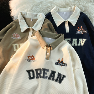 2024春季翻领卫衣男港风时尚休闲上衣潮流衣服A210-WY5302-P45图片