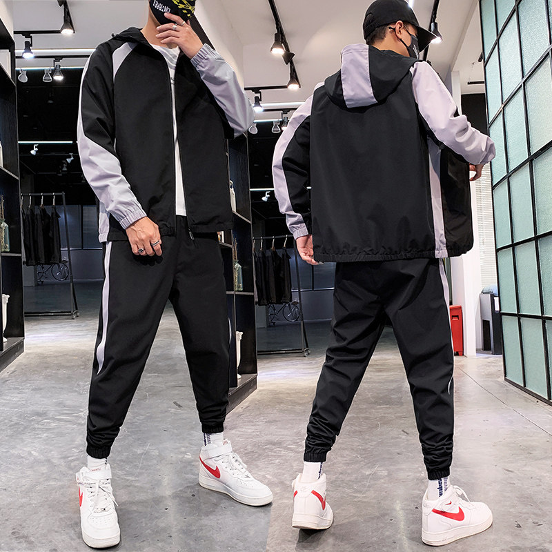 男士休闲套装春秋季新款韩版潮流工装夹克运动秋装A074-T31-P85,男装休闲套装,星座210-1