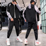 男士休闲套装春秋季新款韩版潮流工装夹克运动秋装A074-T31-P85，男装套装，星座210-1