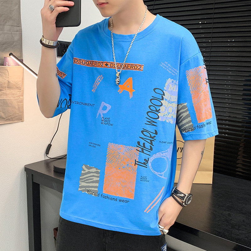 1夏季短袖t恤男潮流时尚休闲夏季衣服A210-A8312,男装T恤,星座210-1