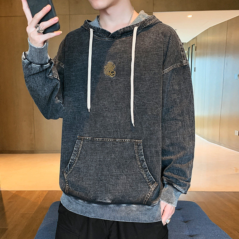牛仔蓝秋季卫衣男牛仔卫衣时尚休闲卫衣A074-NZ923-P60,男装卫衣,星座210-1