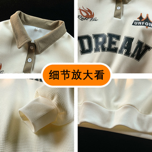 2024春季翻领卫衣男港风时尚休闲上衣潮流衣服A210-WY5302-P45图片