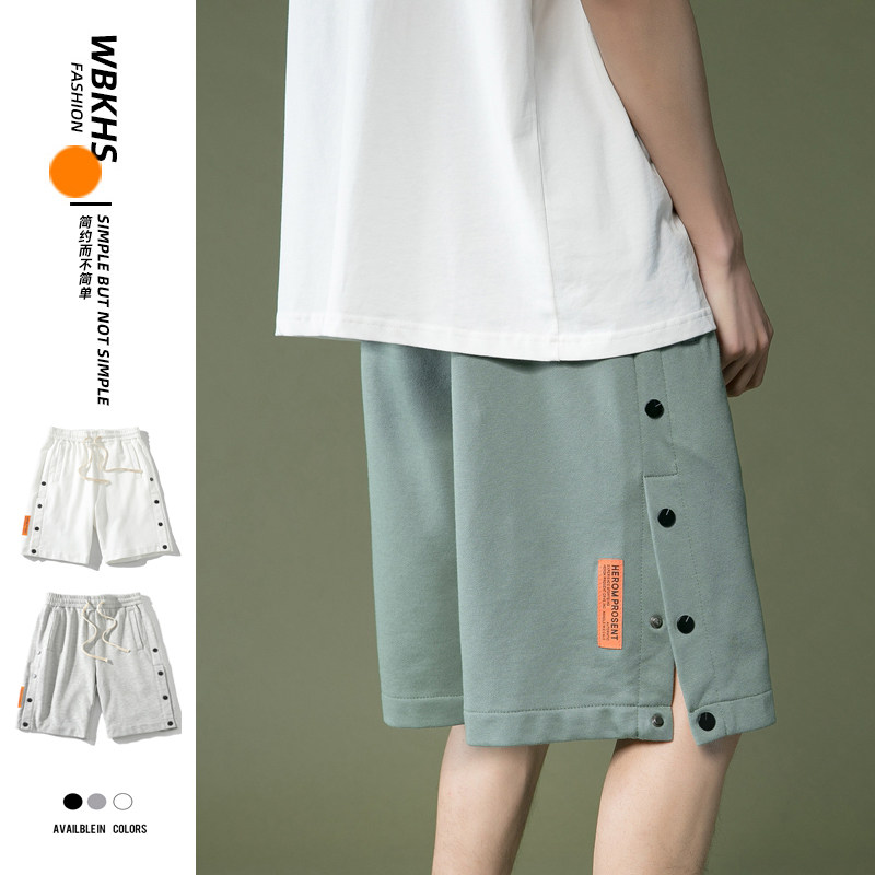 绿色夏季排扣短裤五分裤男潮流时尚短裤A210-K193-P32图片