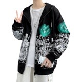 黑秋季开衫卫衣男潮流时尚休闲卫衣A210-A8661，男装卫衣，星座210-1