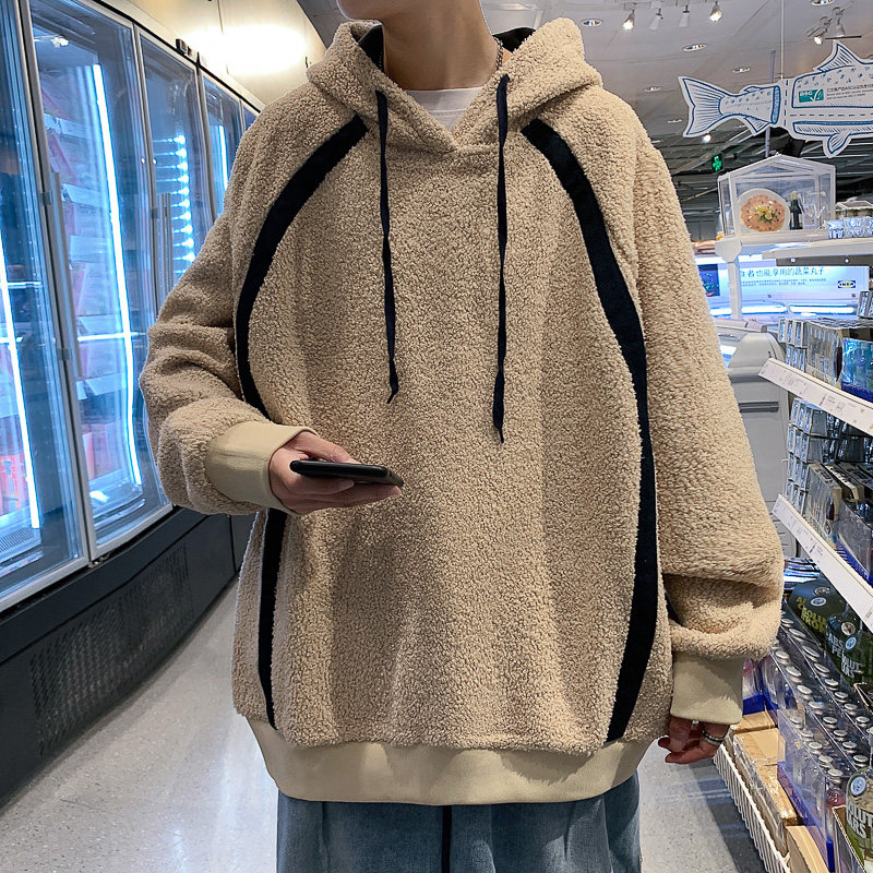 卫衣男生ins潮秋冬款宽松加绒羊羔毛港风cec外套W9301-P58图片 卫衣男生ins潮秋冬款宽松加绒羊羔毛港风cec外套W9301-P58图片