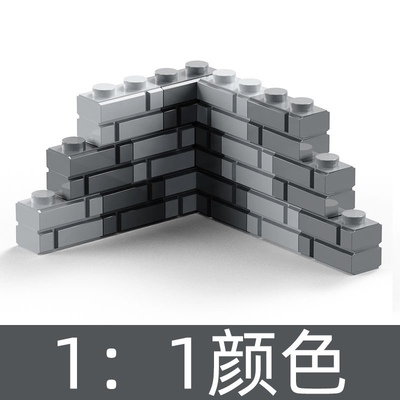 兼容乐高积木墙砖军事场景基地堡垒战壕废墟碉堡城墙砖建筑玩具