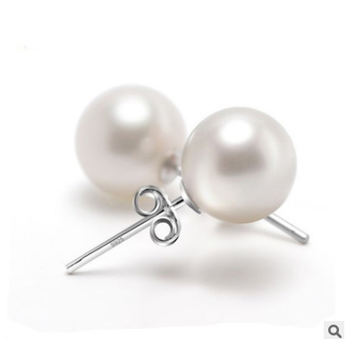 s925银耳钉白色珍珠耳饰耳环珍珠