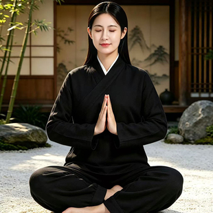 尚远禅修居士服禅修系列全棉套装瑜伽服中国风禅意唐装长袖汉服