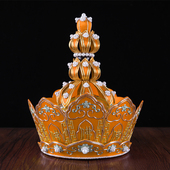 尚远盘金刺绣毗卢帽法师帽五佛冠法会用品僧帽毗卢手工刺绣主持帽