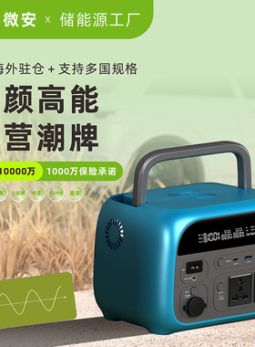 220V户外电源大容量储能露营300W600W英美日欧规110V应急移动电源