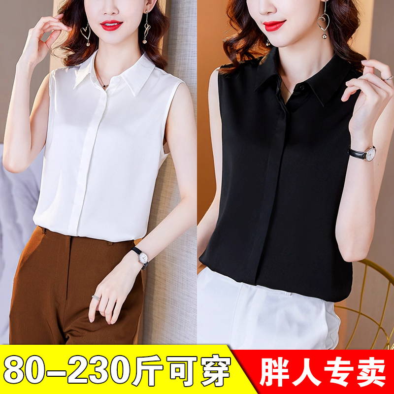 高级感叠穿无袖衬衣女坎肩背心秋冬大码内搭西装打底假领衬衫上衣
