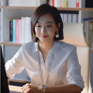 V领加大码 气质免烫春夏短袖 白色衬衫 时尚 衬衣胖mm 女长袖 秋冬新款