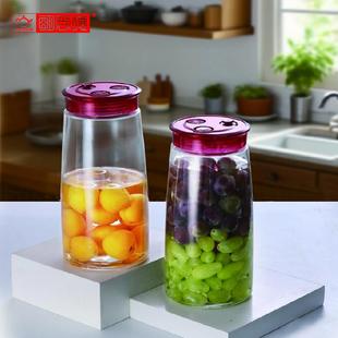双只装大容量玻璃酵素罐泡酒腌制酵素罐排气阀家用密封泡菜罐子