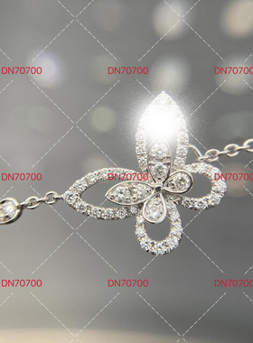 高版本V金格家幻影蝴蝶项链镂空满钻双重奏手链对版CNC厚镀精工版
