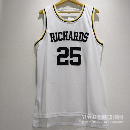 25号韦德理查兹高中复古球衣 美式刺绣篮球服背心个性比赛服男潮