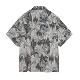 山一夏款252CS10123度假风休闲垂感松弛感古巴领衬衫棕色P70K108，男装衬衫，电商S003